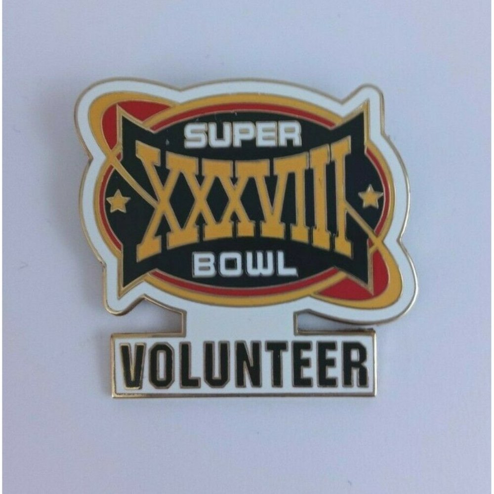 2004 NFL Super Bowl XXXVIII (38) Volunteer Lapel Hat Pin